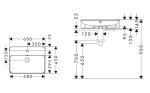 HANSGROHE - Xuniva Q Umyvadlo na desku, 60x45 cm, s přepadem, otvor pro baterii, SmartClean, bílá 61082450