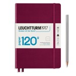 Leuchtturm1917 Zápisník 120G Port Red A5 tečkovaný