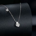 Stříbrný náhrdelník Neoma - 0,5 ct MOISSANITE + CERTIFIKÁT, Stříbrná 45 cm certifikát GRA, hadřík na čištění stříbra, dárková krabička