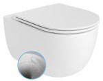 Bruckner - GLANZ závěsná WC mísa, Vortex Rimless, 36x52,5cm, bílá 201.336.4