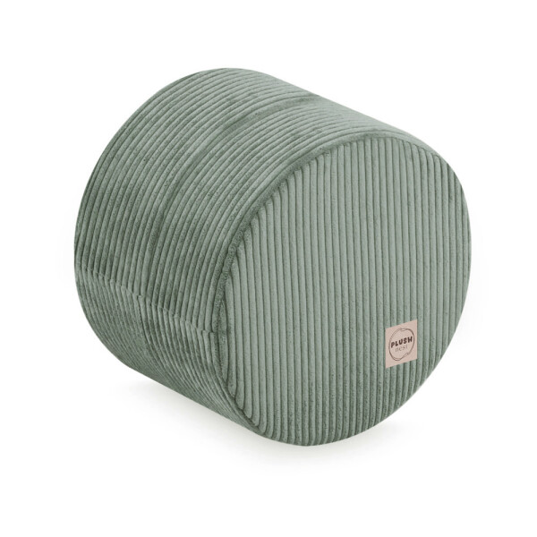 PLUSH NEST PLUSH NEST Podlahový puf kulatý Ø 40 × 30 cm Manšestr zelený