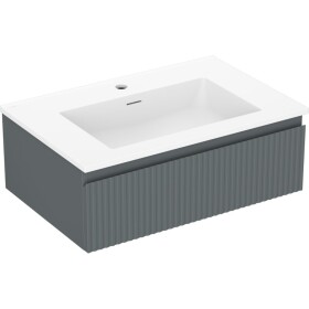 MEXEN/S - Rivel koupelnová skříňka 70 cm s umyvadlem Otis, 1 šuplík, reliéf , grafit mat/bílá mat 91A20-07023-1-BF66-W18M01