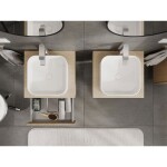 MEXEN/S - Rivel koupelnová skříňka pod umyvadlo 50 cm s deskou, 1 šuplík, reliéf , dub 91A20-05023-1-BFC81