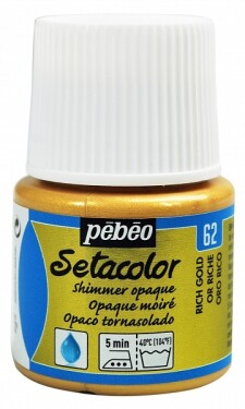 Barva na textil Pébéo Setacolor Shimmer 45 ml - Zlatá třpytivá 62