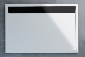 SanSwiss WIA 80 090 06 04 Sprchová vanička obdélníková 80×90 cm bílá, kryt černý matný, skládá se z WIA 80 090 04 a BWI 090 06 04