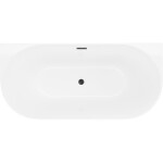 MEXEN/S - Oval Slim volně stojící vana nástěnná 170 x 80, bílá, sifon a přepad černá 52661708000-70