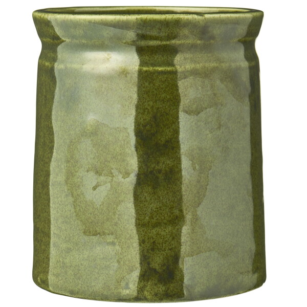 Ib Laursen Keramický obal na květináč Green 17 cm, zelená barva