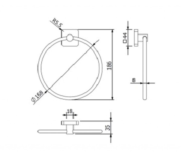 KLUDI - Vela S Držák ručníku, chrom 2597805