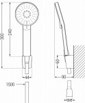 MEXEN/S - Alexa SET umyvadlová + vanová baterie s příslušenstvím R40, zlatá 71203R40-50