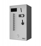 SANELA - Automaty Nástěnný mincovní automat pro 4-8 sprch, přímé ovládání, antivandal, matný nerez SLZA 02LM