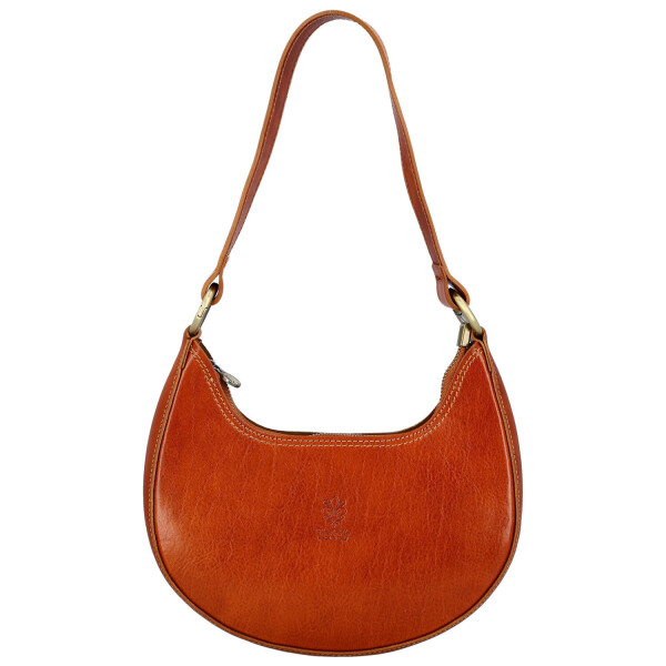 Luxusní dámská kožená kabelka na rameno Delami Vera Pelle Lanny, koňaková