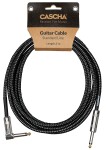 Cascha Standard Line Guitar Cable Angled Black Tweed 9m