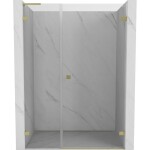 MEXEN/S - Lunar-B L sprchové dveře křídlové pravé 150, transparent, zlatá kartáčovaná 832SL-150-050-55-00-P