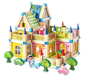 2Kids Toys Dřevěná stavebnice Zámek barevný