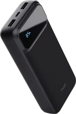Trust Avala 20000 černá / Powerbanka / USB-C PD / 20W / 2x USB-A / LED displej (25883)