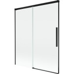 MEXEN/S - Rox vanová zástěna 2-křídlová posuvná 140 x 150, transparent, černá 8C9-140-001-70-00