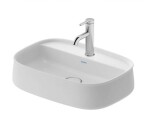 DURAVIT - Zencha Umyvadlo na desku 55x39 cm, bez přepadu, otvor pro baterii, DuraCeram, WonderGliss, matná bílá 23745532711