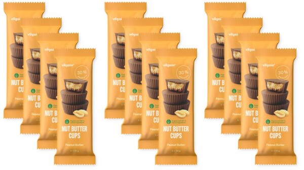Vilgain Nut Butter Cups BIO – 12× arašídové máslo 39 g (3 x 13 g)
