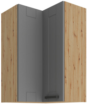 Horní rohová skříňka Luna 60x60 GN-90 2F (90°) Barva korpusu: Dub artisan, Barva dvířek: Dust Grey