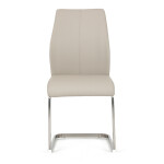 Židle jídelní, krémová ekokůže, pohupová podnož broušený nerez