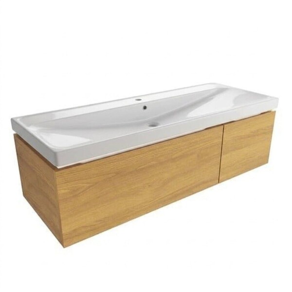 Koupelnová skříňka s umyvadlem SAT Feel 120x30x44,8 cm dub medový mat SATFEEL2120DMU5 SATFEEL2120DMU5