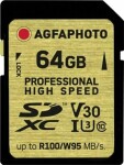 AgfaPhoto SDXC Professional 64GB / R:100 MB/s / W:95 MB/s / Class V30 (10606)