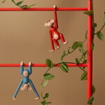 Kay Bojesen Dřevěná opička Monkey Mini Vintage Blue 9,5 cm, modrá barva, dřevo