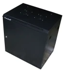 XtendLan Nástěnný rozvaděč 12U / Nástěnný rozvaděč / 19" / 600x450 mm / plné dveře / zabezpečení proti vykradení (WS-12U-64-FS-BLACK)