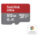 SanDisk Ultra microSDXC 512GB + adaptér / Paměťová karta / Class 10 / UHS-I / čtení: až 140 MB/s (SDSQUAC-512G-GN6FA)