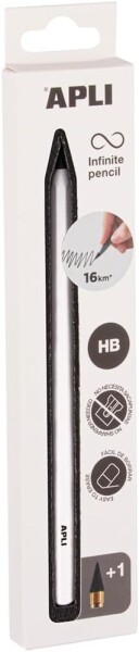 APLI APLI, 19830, Infinite, nekonečná tužka s náhradní špičkou, HB, bílá, 3 ks