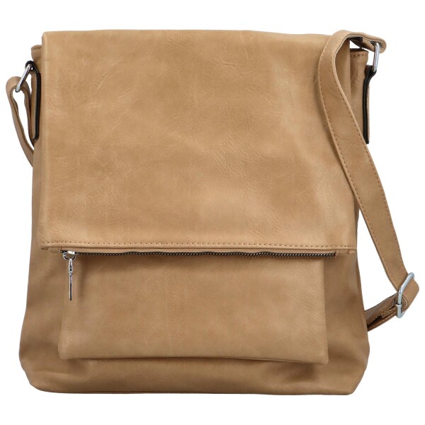 Stylová dámská koženková crossbody kabelka Monaria, khaki