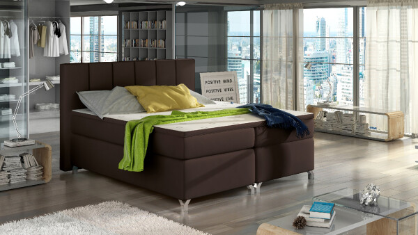 Boxspring Basilio Rozměr: 140 x 200 cm, látka: Soft 66, Varianta: Bez LED osvětlení