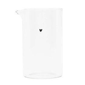 Bastion Collections Skleněný džbánek Black Heart 250 ml, čirá barva, sklo