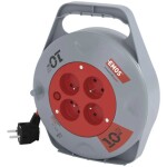 Prodlužovací kabel na bubnu, 10m, 4 zás., 3x1,0mm, červený, EMOS P19410N