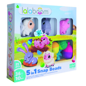 Lalaboom – Sada spojovacích korálkových bloků Zvířecí farma plast 25 dílů v krabici 30x28x6cm 10m+ - Trefl