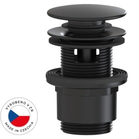 CERANO Umyvadlová výpusť - 5/4“ click-clack s přepadem - plast - 35/50mm - černá matná