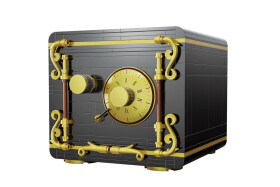 Stavebnice Funkční trezor z kostiček 442 dílků v krabici