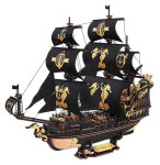 3D Dřevěná mechanická skládačka: Plachetnice Mořský koník