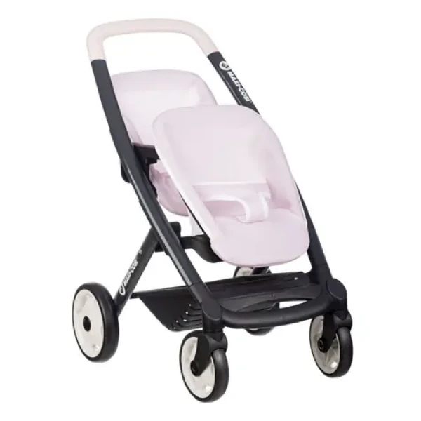 Smoby Sportovní kočárek pro panenky dvojčata Maxi Cosi světle růžová