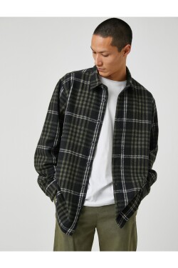 Koton Plaid Lumberjack Shirt Jacket Klasický límec