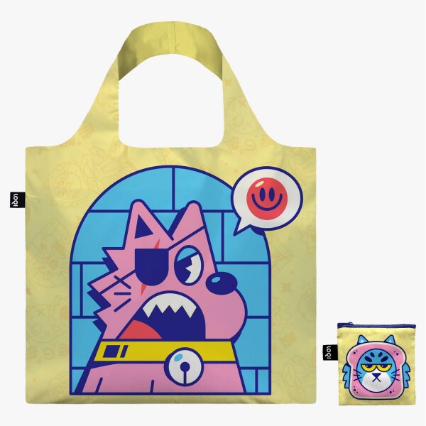 Skládací nákupní taška LOQI ENISAURUS Mad Cats