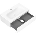 MEXEN/S - Rivel koupelnová skříňka 80 cm s umyvadlem Vela, 1 šuplík, reliéf , bílá mat 91A20-08023-1-BF01-W23M01