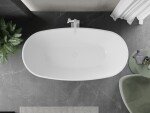 MEXEN/S - Eris volně stojící vana 180 x 95, bílá/černá, sifon a přepad bílá 53441809575-20