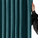 Sametový závěs FILUMI petrolejový 140 x 250 cm
