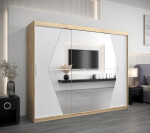 Šatní skříň Abi Bo Barva korpusu: Dub Sonoma, Rozměry: 150 cm, Dveře: Černá