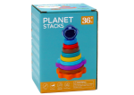 Mamido Dřevěná skládačka pyramida s planetami a kosmem 10 dílů