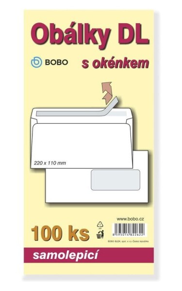 Obálky DL samolepicí s okénkem (bal. 100ks)