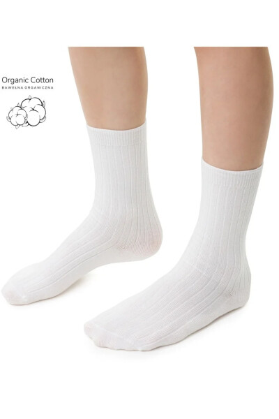 ORGANICKÉ DĚTSKÉ PONOŽKY PRUHOVANÉ 186 BRUSHED WHITE 20-22