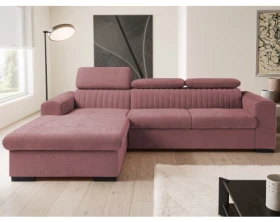 Rohová sedačka Sansa, starorůžová látka, levý roh