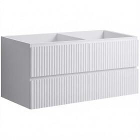 CERANO - Koupelnová skříňka pod umyvadlo Carole - bílá matná rýhovaná - 119x48x45 CER-674935